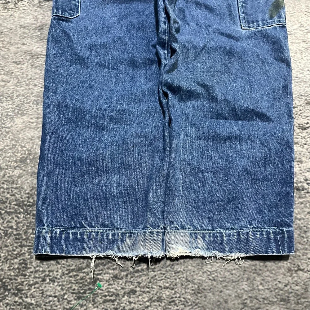Koman Jeans Carpenter Baggy Wide Leg 34x30 Blue Distressed Skater Vintage Y2K‎